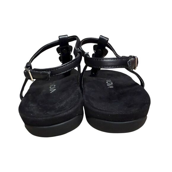 Vionic Women’s 7 Miami T-Strap Sandals Black Silver Comfort - Picture 6 of 8